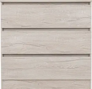 Malvern 3 Drawer Chest in Beige Urban Snow Finish Recessed Handles