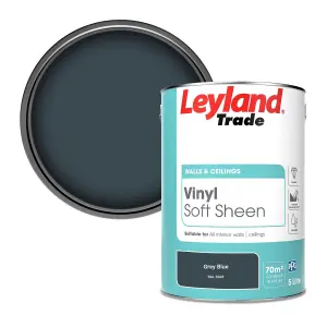 Leyland Trade Vinyl Soft Sheen Walls & Ceilings Emulsion Paint Grey Blue (RAL 5008) - 5L