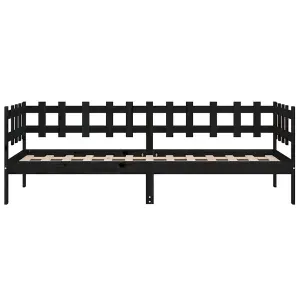 Berkfield Day Bed Black 90x190 cm Solid Wood Pine