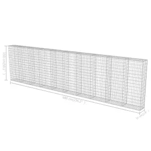 Berkfield Gabion Wall with Covers Galvanised Steel 600x30x150 cm