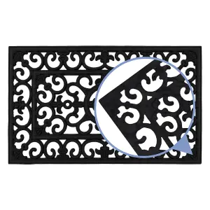 JVL Lexi Wrought Iron Effect Rubber Doormat,  45x75cm