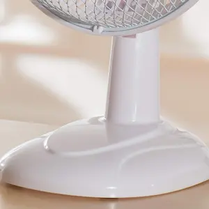 White Desk Fan Small 6 Inch Portable Caravan Home Fan 3 Blade 2 Speed Mini Fan