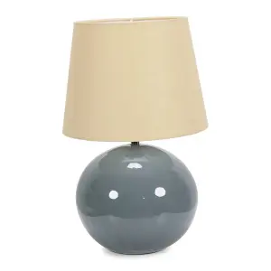 ValueLights Bosco Eucalyptus Ceramic Table Lamp with Beige Tapered Shade