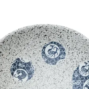 Happy Larry Countertop Basin Grey And Blue Oval 47X33x13 Cm Ceramic