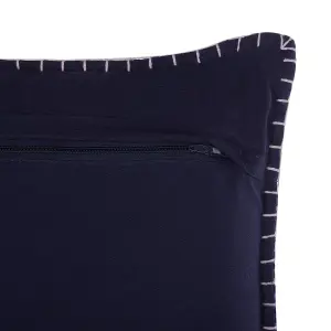 Set of 2 Cushions MELUR Viscose 45 x 45 cm Solid Embossed Dark Blue