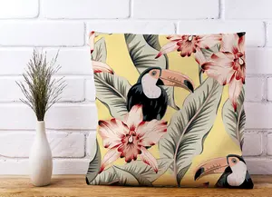 Toucans, Orchids And Palm Leaves Cushions 45cm x 45cm