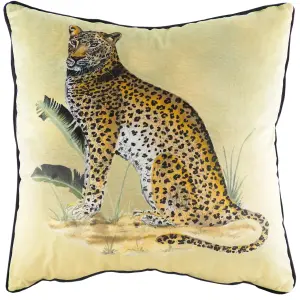 Evans Lichfield Kibale Leopard Jungle Leopard Feather Rich Cushion