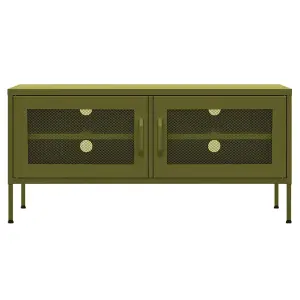 Berkfield TV Cabinet Olive Green 105x35x50 cm Steel