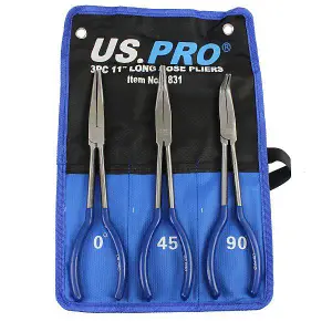 US PRO 3pc 11" Long Nose Pliers Set 1831