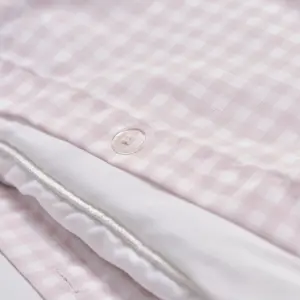 Gingham Check Pink & white Single Duvet cover & pillow case set