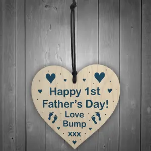 Novelty 1st Fathers Day Gift From Bump Hanging Heart New Daddy Gift Keepsake