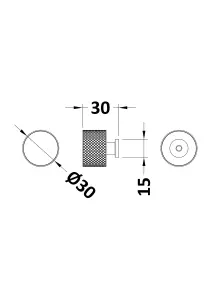 Furniture Handle Knurled Indented Round Knob, 30mm - Brushed Brass - Balterley