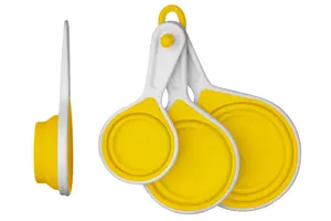 Zing Set of Four Yellow Silicon Measuring Cups