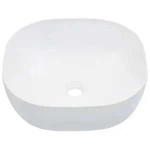 Belfry Bathroom Dobbins 425mm L x 425mm W Ceramic Square Sink White