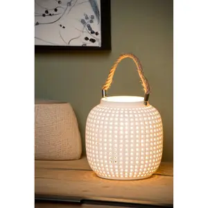 Lucide Safiya Cottage Table Lamp 16.5cm- 1xE14 - White