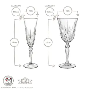 RCR Crystal Melodia Glassware Set - 24pc