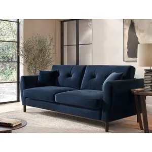 Solace+Co Ellison 3 Seater Velvet Sofa - Navy