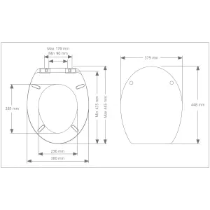 Cooke & Lewis Genoa White Standard Soft close Toilet seat