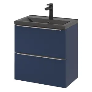 GoodHome Imandra Slimline Matt Blue Wall-mounted Bathroom Cabinet (H) 600mm (W) 600mm