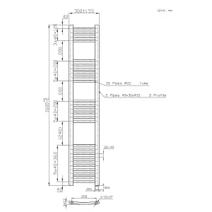 Right Radiators Prefilled Electric Curved Heated Towel Rail Bathroom Ladder Warmer Rads - Chrome 1600x300 mm