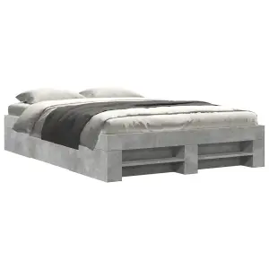 Berkfield Bed Frame without Mattress Concrete Grey 140x190cm Engineered Wood