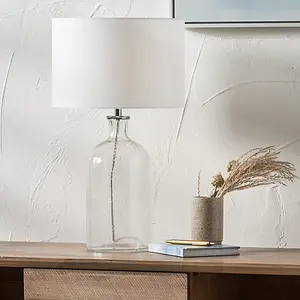 Clear Bubble Glass Table Lamp with Shade