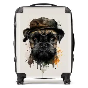 Border Terrier Dog Splashart Suitcase - Large