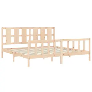 Berkfield Bed Frame with Headboard 200x200 cm Solid Wood