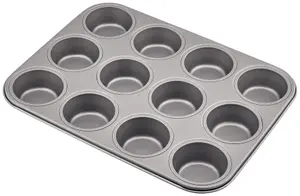 12 Cup Muffin/baking Pan - Non Stick Coating - Dishwasher Safe - Durable & Superior Scratch Resistance - Ideal For Baking Buns