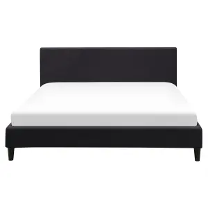 Fabric EU King Size Bed Black FITOU