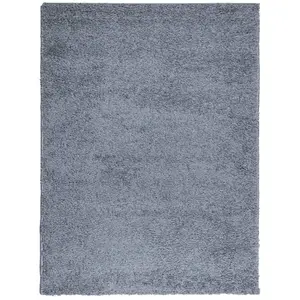 Shaggy Rug PAMPLONA High Pile Modern Blue 300x400 cm