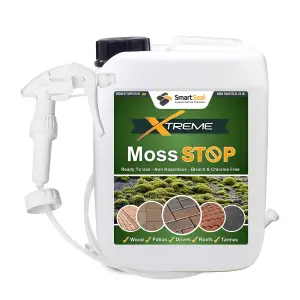 Smartseal Moss Killer, Xtreme Moss Stop and Algae Killer, Easy to apply, Mould, Moss Removal, Lichen and grime, Ready to Use, 5L