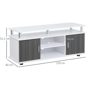 HOMCOM TV Cabinet Stand Entertainment Center Media Console Storage Grey, White