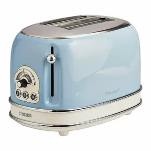 Ariete ARPK12 Vintage Retro Dome Kettle & Toaster Set, 1.7 Litre Kettle, 2 Slice Toaster, Blue