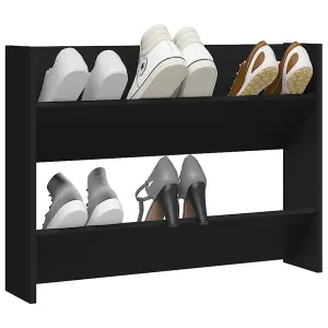 Berkfield Wall Shoe Cabinet Black 80x18x60 cm Engineered Wood