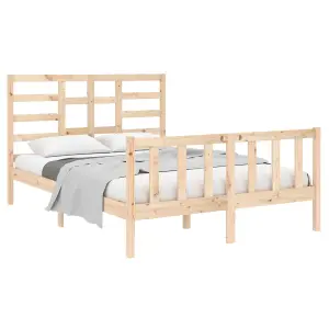 Berkfield Bed Frame Solid Wood 135x190 cm 4FT6 Double