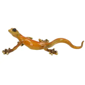 Yellow Speckled Gecko Lizard Resin Wall Shed Sculpture Statue House Large