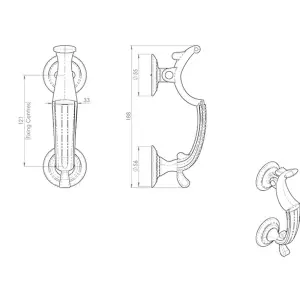 Heavyweight Doctors Door Knocker 121mm Fixing Centres Satin Chrome