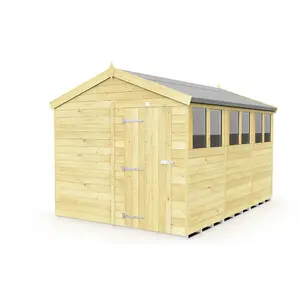 DIY Sheds 8x12 Apex Shed - Single Door With Windows