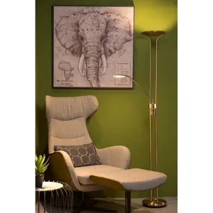 Lucide Champion-Led Modern Floor Reading Lamp - LED Dim. - 3000K - Bronze