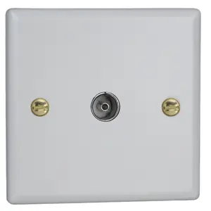 Varilight 1-Gang TV Socket, Co-Axial Vogue Matt White