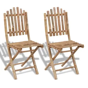 Berkfield Folding Garden Chairs 2 pcs Bamboo