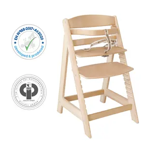 High Chair Sit Up 3, Various Colours Natural Wood