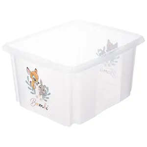 Keeeper Bambi Turn Around Stackable Box with Lid 24 Litre Transparent