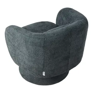 Dark Green Upholstered Swivel Chair with Pillow for Living Room,Bedroom