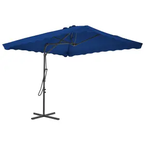 Berkfield Outdoor Parasol with Steel Pole Blue 250x250x230 cm