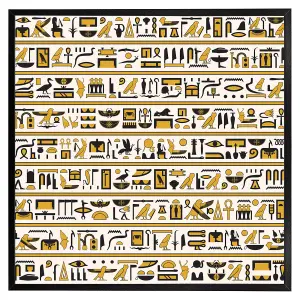 Ancient egyptian hieroglyphs (Picutre Frame) / 16x16" / Brown