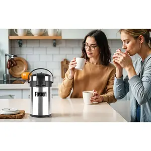 Mantraraj 5l Coffee Carafe Vacuum Jug Airpot Flask Thermal Pump Action Stainless Steel Double Wall Insulated Vacuum Flask (black) Silver