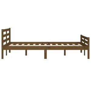 Berkfield Bed Frame Honey Brown Solid Wood 120x190 cm Small Double