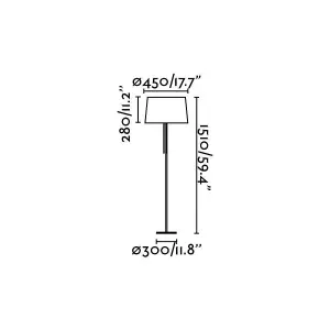 Luminosa Volta 1 Light Floor Lamp White, Nickel, E27